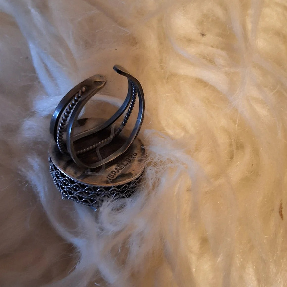 Vintage Sterling and tiger eye ring - Picture 7 of 9